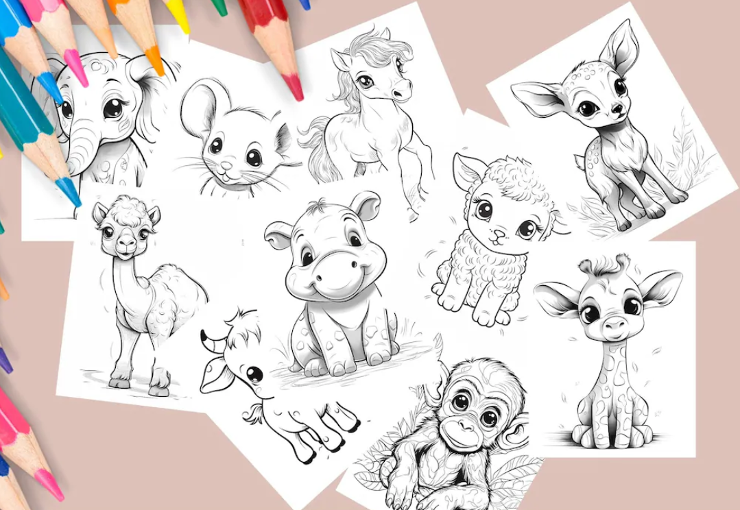 22 صفحة تلوين الحيوانات الصغيرة اللطيفة 