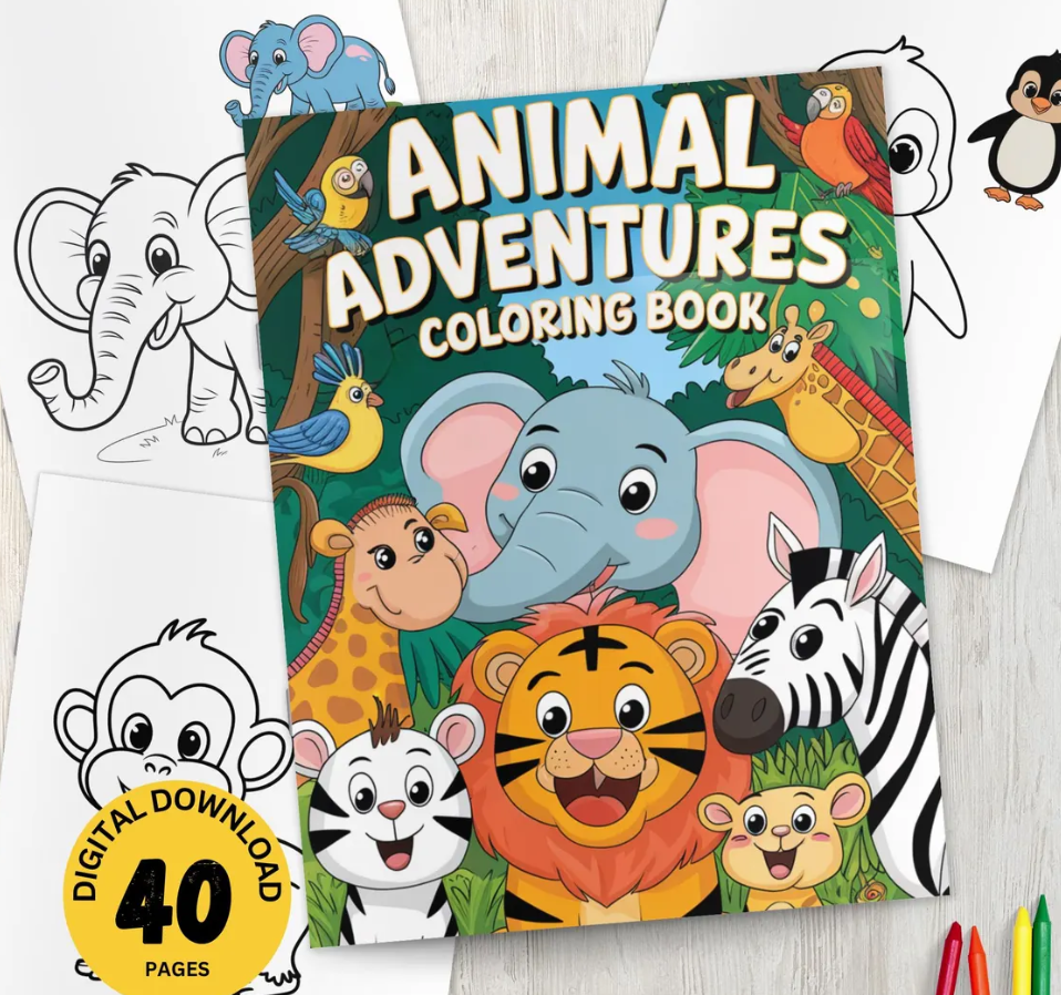 40 صفحة تلوين الحيوانات الصغيرة اللطيفة 