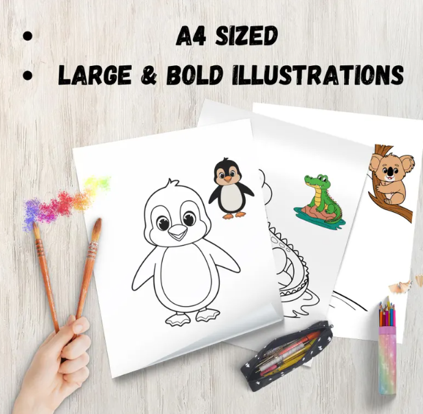 40 صفحة تلوين الحيوانات الصغيرة اللطيفة 