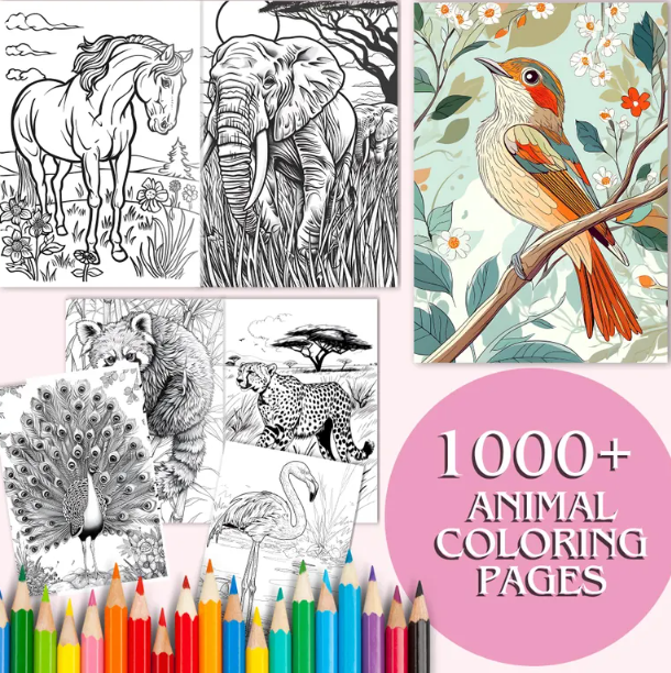 أكثر من 1000 صفحة تلوين حيوانات قابلة للطباعة