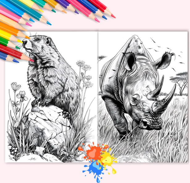 أكثر من 1000 صفحة تلوين حيوانات قابلة للطباعة
